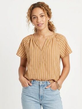SONOMA Goods for Life Striped V-Neck Blouse XL Short Sleeve